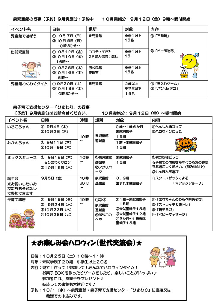 ひまわり通信9月号裏面