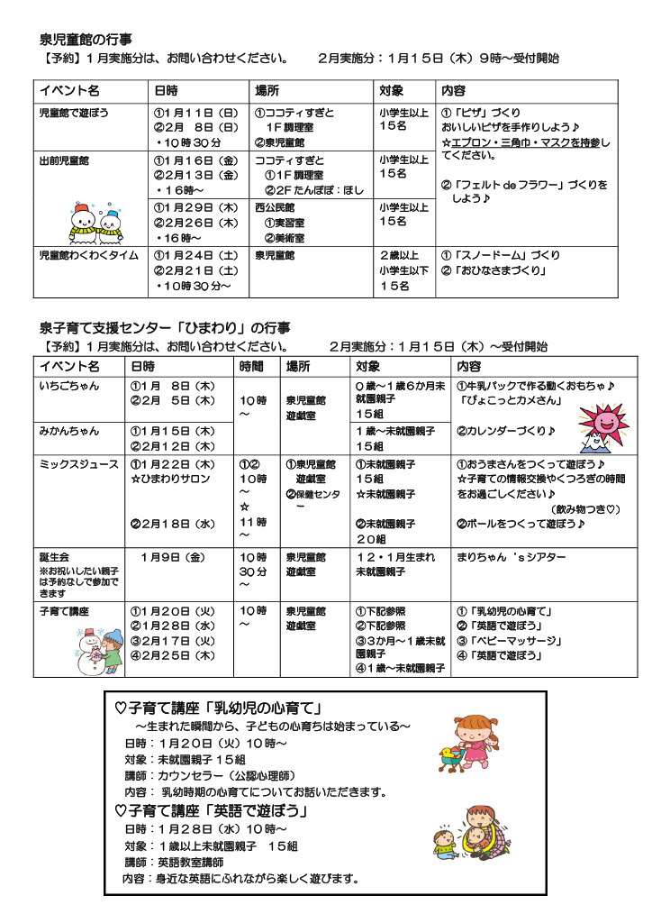 ひまわり通信1月裏面