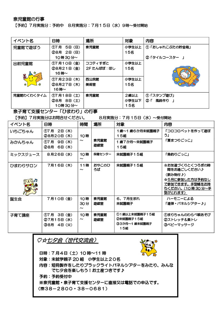 ひまわり通信7月裏面